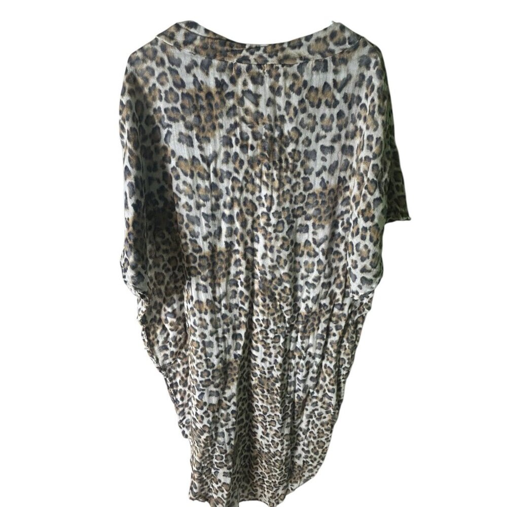 Michael Stars SM Journey Kaftan Cover Up Midi Dress Gauzy Leopard NEW!! - Picture 2 of 5